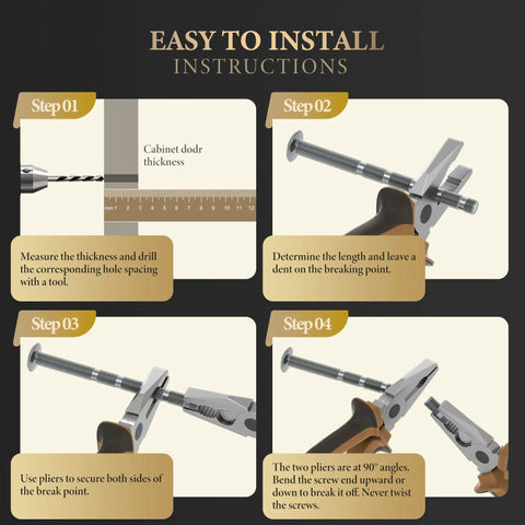 Installation instructions for Top Shelf 10 Pack 3 Inch White Marble Cabinet Pulls with black zinc bases.