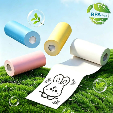 18 Rolls Kids Camera Paper Roll Refill BPA Free Safe Durable Paper For Mini Instant Print Cameras Perfect For Kids Snap And Print Cool Photos With Most Instant Cameras, colorful rolls on grass