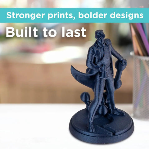 3D printed figurine made with Metallic Blue PLA Pro 3D Printing Filament 1.75Mm 1Kg Spool, showcasing detail and durability.