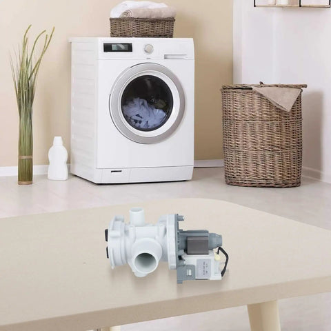 Heavy Duty Drain Pump With Motor PX-2-35 For Maytag Washing Machine WF-R1065S R1053 C863 C963 R853 displayed on table.