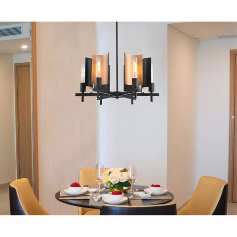 Dining room with chandelier featuring 3.5W Dimmable Filament LED Bulb With Clear Glass, 2700K Warm White, T10 Style