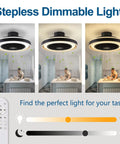 Low Profile Flush Mount Ceiling Fan With Remote And Lights 20 Inch Enclosed Ceiling Fan With 6 Speeds And 3 Light Color Temperatures