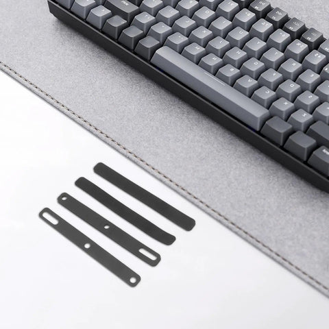Set Of Four Premium Keyboard Soundproof Foam Space Bar Acoustic Cushion Quiet The Daily Clack For PC Gamers And Streamers Easy Install Silent Dampening Pad with gray keyboard.