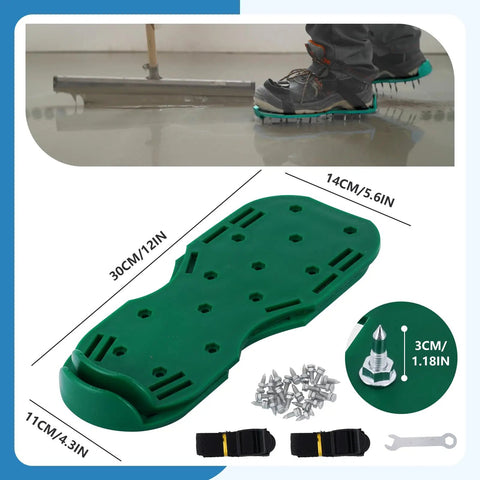 Self Leveling Concrete Tool Kit With Roller And Spike Shoes For Smooth Floor Leveling, Bubble Removal, 13mm Finish