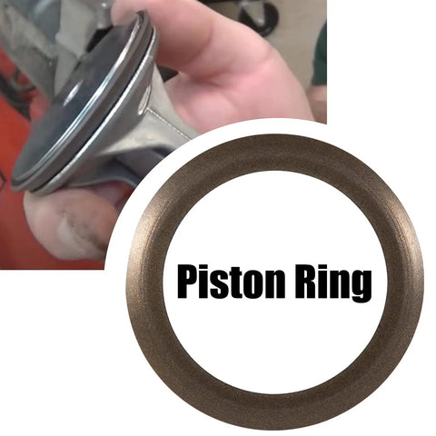 Air Compressor Piston And Connecting Rod Replacement Kit With Piston Bearing showing piston ring detail for oil-free pumps
