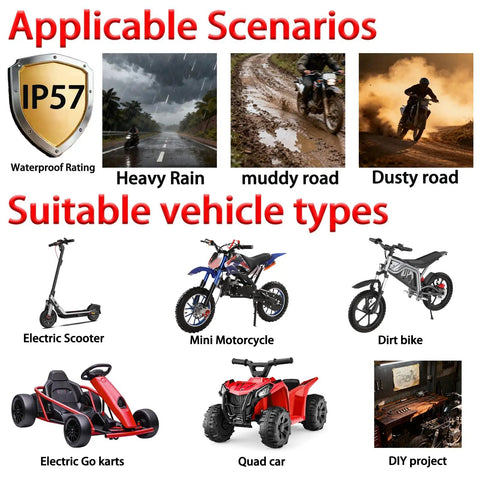 Various scenarios and vehicle types for 48V 1000W Brushless DC Motor Kit With 3500RPM For Go Karts Dirt Bikes And E Bikes