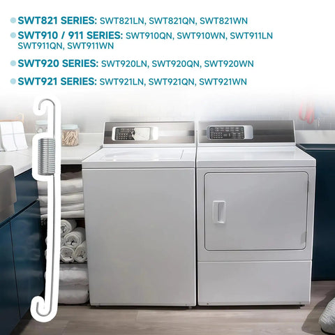 Washer Tub Suspension Spring Replacement 2 Pack For Select Speed Queen Amana Huebsch Unimac Top Load Washers next to laundry set