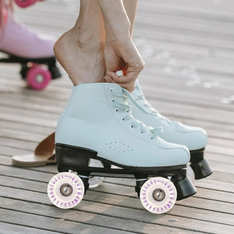 2 Pack LED Light Up Roller Skate Replacement Wheels For Quad Skates Glow Wheels For Indoor And Outdoor Use Outdoor