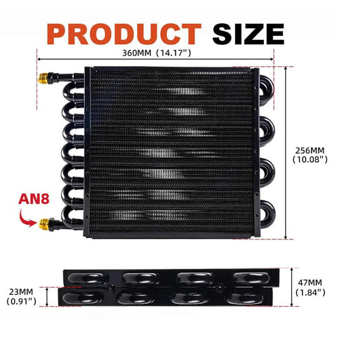 Half Inch Transmission Cooler Kit With Aluminum Tube And Fin 16 Pass Universal Oil Cooler dimensions 14.17 x 10.08 in