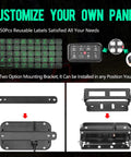 8 Gang Switch Panel For Trucks Boats ATVs UTVs SUVs Caravans And Marine Slim Waterproof LED On Off Panel 12 24V 60A 1200W labels and brackets