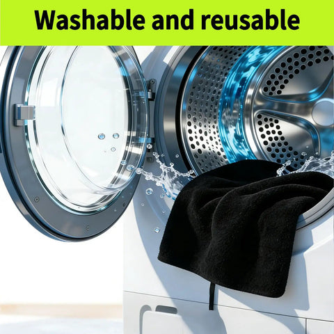 Black Waterproof Sweat Towel Seat Cover Universal Non Slip Protector being machine washed for easy care
