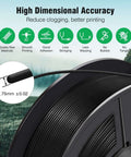 ASA 3D Printer Filament 1.75mm Black 1kg Spool UV Rain And Heat Resistant For Outdoor Functional Parts Built To Last Tougher Than PLA And ABS
