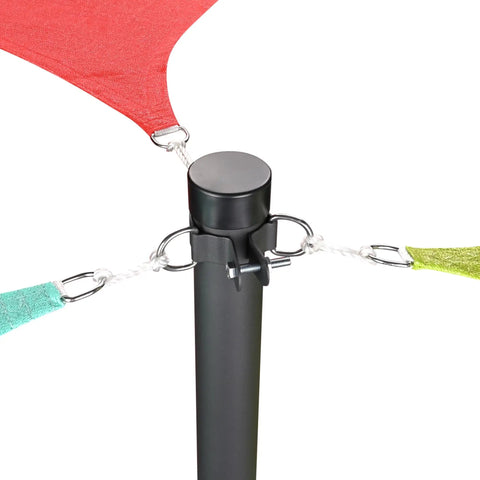 8 Ft Heavy Duty Shade Sail Pole With Windproof Bracket And Connecting Kits For Canopy, Awning, Tent, Tarp, Deck, Patio And Garden Use In Durable Weather Resistant Black Iron To Level Up Your Outdoor Shade Game