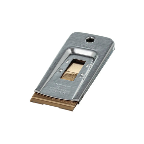 Heavy Duty 4 Inch Safety Scrapers Case Of 50 With Protective Blade Covers For Quick Paint And Adhesive Removal Durable Stainless Steel Pro Grade Scrapers Ideal For Walls Windows Glass And More SR500 showing a stainless steel scraper with visible blade