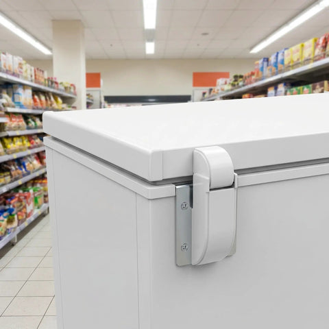 Heavy Duty Freezer Door Hinges With Flip Lid Iron White Finish 2 Pack Spring Loaded Smooth Opening And Closing Keeps Doors Sealed