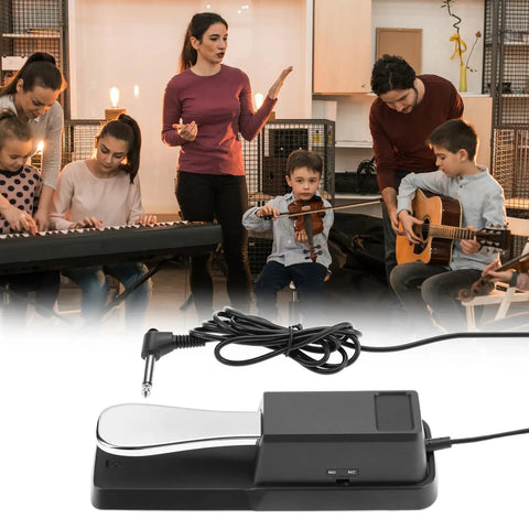 Universal Sustain Pedal For Keyboard With 1/4 Inch Plug Polarity Switch Built To Last Works With Digital Pianos in music class