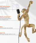 Dope Modern Resin Monkey Wall And Table Lamp detailed view of E26 holder and resin body with wire design