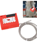 Lockout Tagout Cable Lock 1m Adjustable Stainless Steel Cable Padlock for industrial safety with red body and steel wire