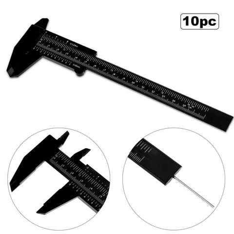 Plastic Vernier Caliper 0-6 Inch 0-150 mm Mini Sliding Gauge With Double Scale Built Tough For Students And Pros Durable Measuring Tool For Jewelry Eyebrow Mapping Tattoo Artists Office Use
