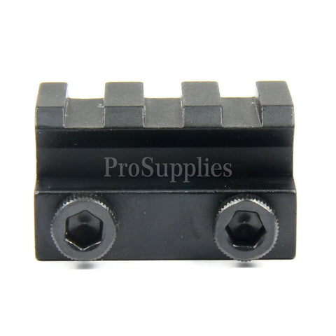 Front view of Rock Solid Half Inch Flat Top Riser Block Mount With 3 Slot Picatinny Rail For Weaver Systems Aluminum Alloy Construction
