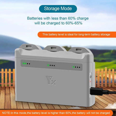 Two Way Charging Hub For Neo Drone Battery Station With Fast Charger Case And Cable, top view storage mode