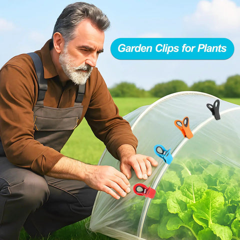 Vibrant Magnetic Chip And Bag Clips 12 Pack Reusable Kitchen Must Have, used as garden clips on a plant cover.