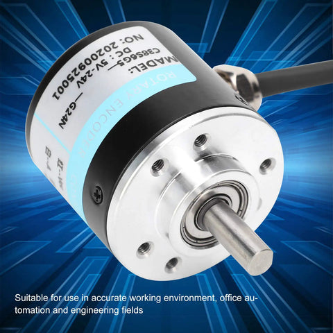Solid Shaft Encoder 30kHz 1000B 1024B DC 5 to 24V for Motion Control High Precision Rotary Encoder With Flexible Coupling Durable Versatile for Office Automation Engineering Projects and Automated Systems 1024Z Rock Solid Performance, 6mm shaft