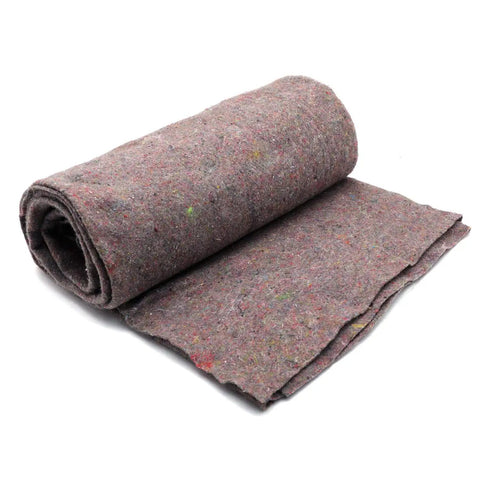 Rolled 12 Pack 80 By 72 Inch Heavy Duty Textile Moving Blanket Furniture Pad for Safe Move, shown folded, cotton material