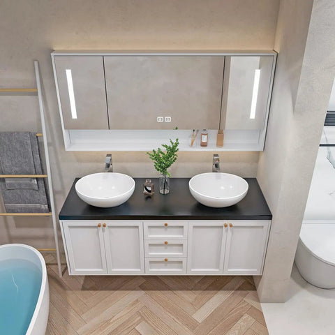 Dope Oval White Ceramic Vessel Sink For Bathroom, Countertop Install, 16 By 13 By Five And A Half Inches on modern vanity