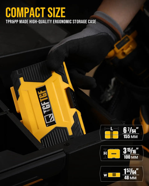 Heavy Duty S2 Steel Screwdriver Bit Set With Magnetic Drill Bits in compact ergonomic case, glove handling, 42 piece set