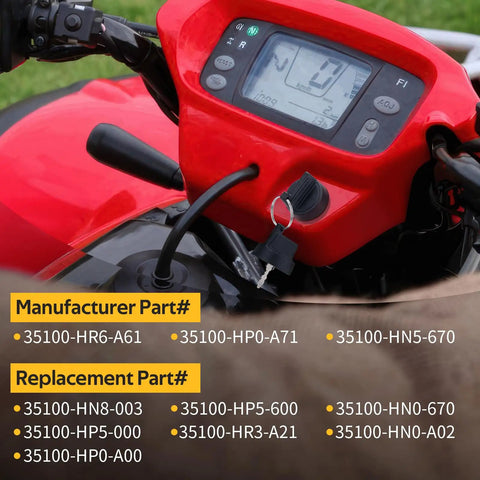 Dashboard view with Reliable Ignition Key Switch Replacement For Honda Foreman ATV Models 450 500 520 Rancher 350 400 420 Rincon
