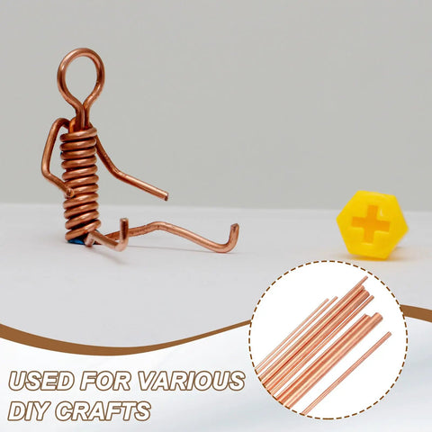 2 Pcs Dope 5.5mm Copper Round Rods, 10.2 Inch Length, 99.9 Percent Pure Copper Bar used for DIY metal craft figure