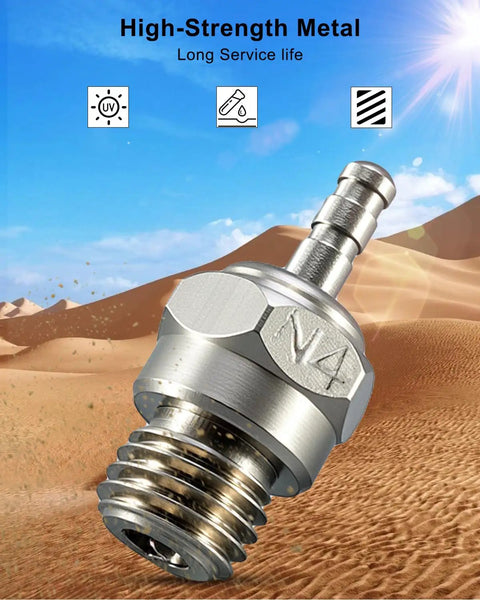 Six Pack N4 Hot Glow Plugs No 4 for Nitro RC Engines in a desert backdrop