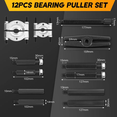 Heavy Duty 5 Ton Bearing Puller Set With 2 Inch And 3 Inch Jaws, Bearing Separator Kit for Cars, ATVs and Light Trucks displayed