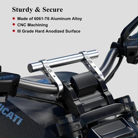 Beefed Up Aluminum Handlebar Extender For Bike And Motorcycle With Dual Mount Clamp Bracket 8 Inch Length on handlebars