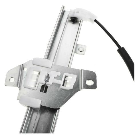 Front Left Window Regulator With Motor For Chevy Spark One Point Two Liter 2013 To 2015 showing metal structure and plug for installation.