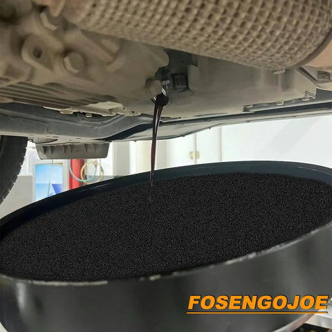 Upgrade Your Garage game With This Awesome 15 Inch Oil Drain Pan Splash Pad Mat That Blocks Messy Sprays And Cuts Clean Up Time Way Down For A Smarter Car Care Session, 15-inch black sponge catching oil drain under car