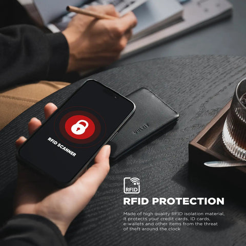 Ultra Slim Minimalist Card Holder with RFID Blocking Leather Front Pocket Wallet Magnetic Closure Built for Everyday Carry