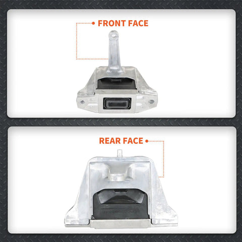 Top Tier Rock Solid Right Engine Motor Mount For Hyundai Elantra Veloster Kona 2017 Through 2020 Four Cylinder Inline 21810j9000 front and rear views