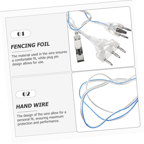 Women's Foil Fencing Body Cord And Mask Connector Cable with stainless steel wire clip and plug pin design for outdoor training