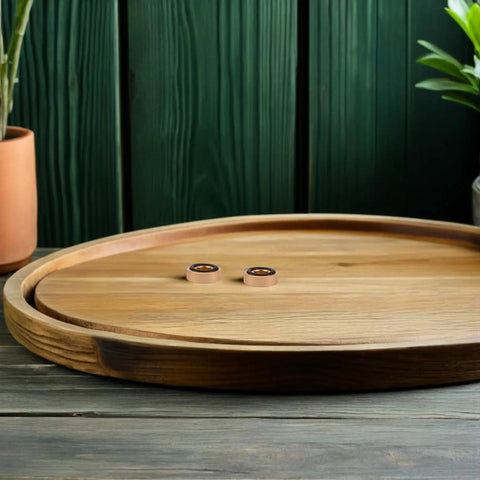 Non Slip Rubber Feet Pads For Kitchen And Cutting Boards, Aluminum Alloy And Rubber Construction on wooden tray