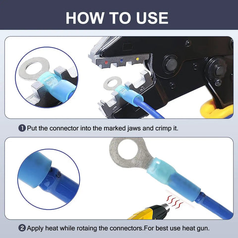 How to use Heat Shrink Ring Terminal Kit 92 Piece Must Have Waterproof Marine Grade Adhesive Lined Wire Connectors guide