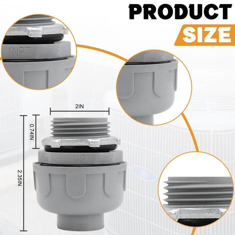 1 Inch Liquid Tight PVC Conduit Connector Pack Straight To 180 Degree Non-Metallic Electrical Fittings UL Listed For Flexible Conduit Weatherproof Wire Guard 24 Pack, 1 in PVC connector