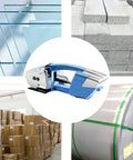 Electric Strapping Machine With 3000mAh Battery No Tool Needed Automatic PP PET Strap Tool over boxes, glass, stone, and steel