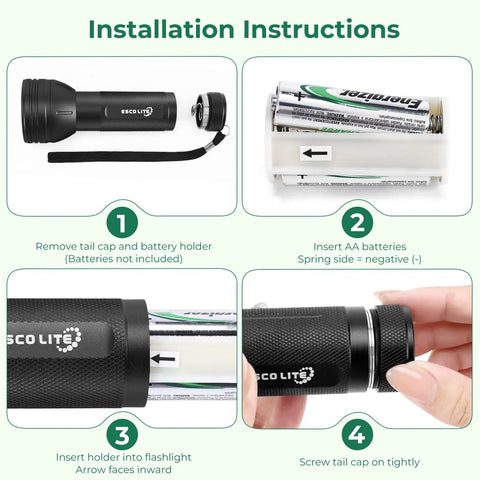 Ultimate UV Black Light Flashlight With 51 LEDs And 395 Nm Ultraviolet Beam For Pet Stains And Urine Detection setup instruction
