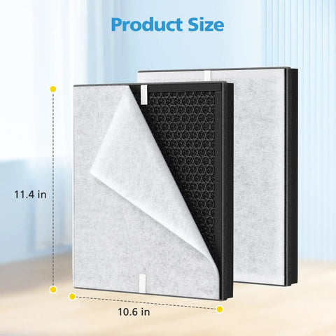2 Pack PR1 Replacement Filter For PR1 Air Purifier H13 True HEPA Fits Large Rooms Up To 2200 Sq Ft Includes 4 Washable Pre Filters