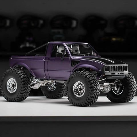 Hard Body With Interior And Bed Cage For 1 To 10 Scale RC Crawler In Purple Dope Premium Exterior Fits Low Center Of Gravity Chassis