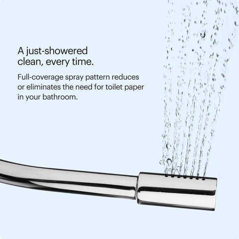 Side Mounted Manual Bidet Attachment With Adjustable Sprayer And Water Pressure, Chrome Finish spraying water