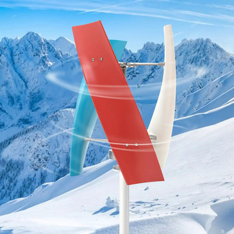400W 12V Wind Turbine Kit With 3 Blades Vertical Helix Design for off-grid in snowy mountains, durable and easy setup