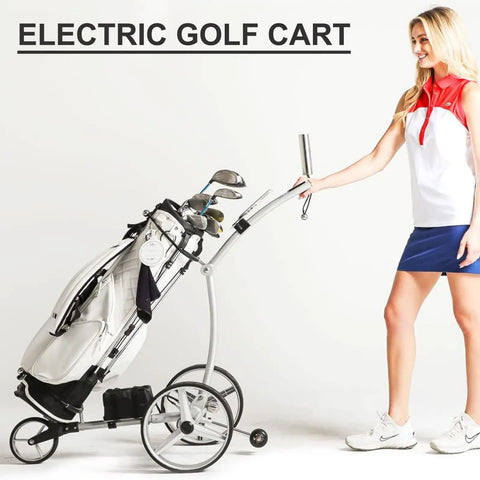 Game Changer For Hitting The Links In This Foldable Electric Golf Cart Featuring Remote Control 3 Wheel Push Style
